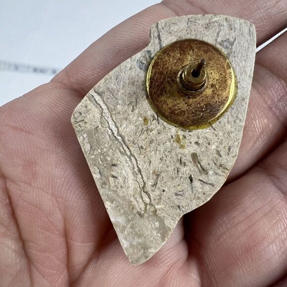 Handmade ~20" Quartz Granite Stone Gold Tone Statement Necklace And Earrings Vtg - Picture 11 of 14